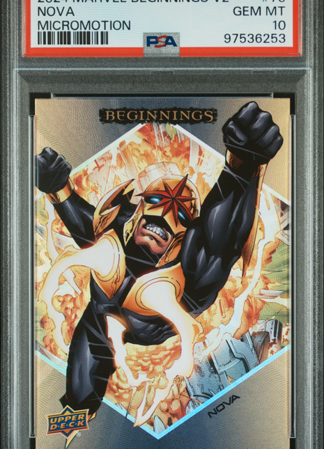 2024 Upper Deck Marvel Beginnings Vol.2 Series 2 Micro Motion Nova #70 PSA 10