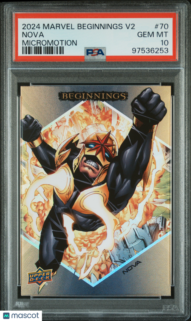 2024 Upper Deck Marvel Beginnings Vol.2 Series 2 Micro Motion Nova #70 PSA 10