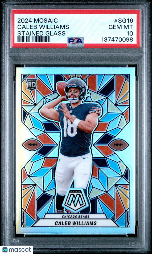 2024 Panini Mosaic Stained Glass Caleb Williams #SG16 PSA 10