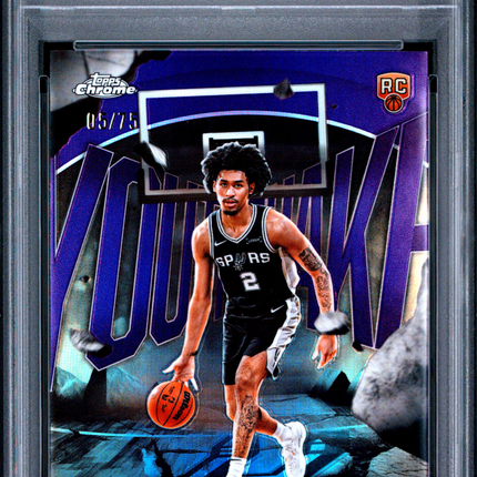 2025 Topps Chrome Youthquake Dylan Harper #YQ-2 Purple Ref 05/75 PSA 10