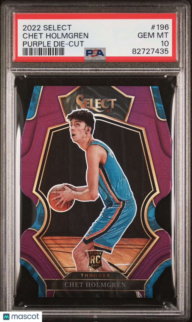 2022 Panini Select Chet Holmgren #196 Purple Die Cut PSA 10 /99