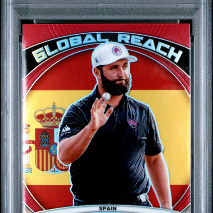 2024 Panini Prizm LIV Golf Global Reach Jon Rahm #1 Red PSA 8