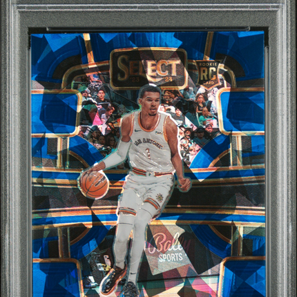2023 Panini Select Victor Wembanyama #87 Blue Cracked Ice PSA 10