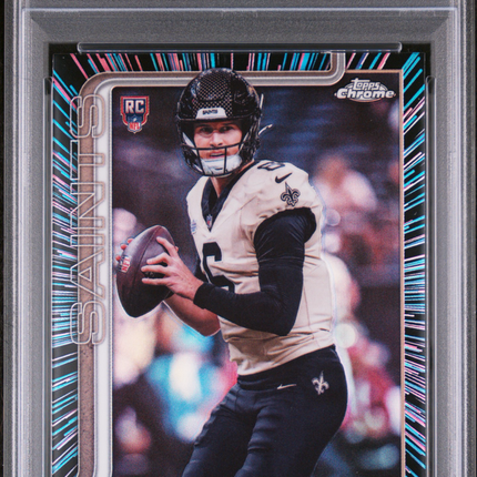 2025 Topps Chrome Tyler Shough #398 Neon Pulse PSA 10