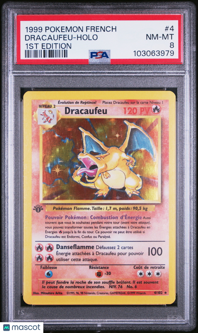 1999 Pokemon French Charizard Dracaufeu 1st Edition French PSA 8 #4