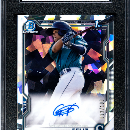 2021 Bowman Chrome George Feliz #CPA-GF Atomic Refractor /100 SGC 10 Auto 10