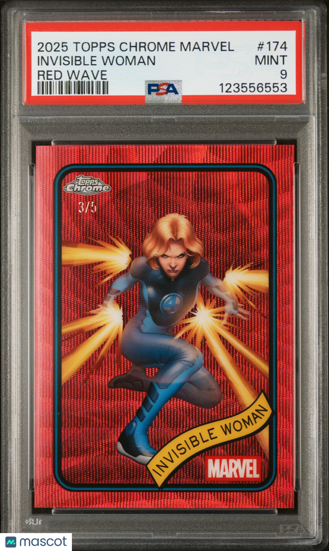 2025 Topps Chrome Marvel Invisible Woman #174 PSA 9 Red Wave /5