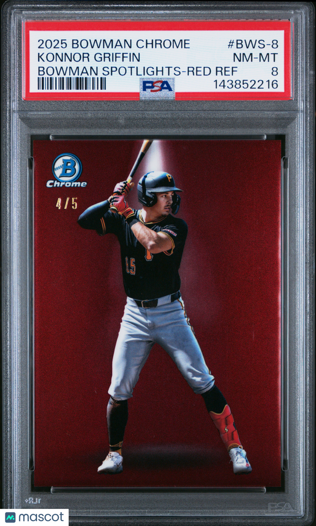 2025 Bowman Chrome Spotlights Konnor Griffin #BWS-8 Red Refractor 4/5 PSA 8