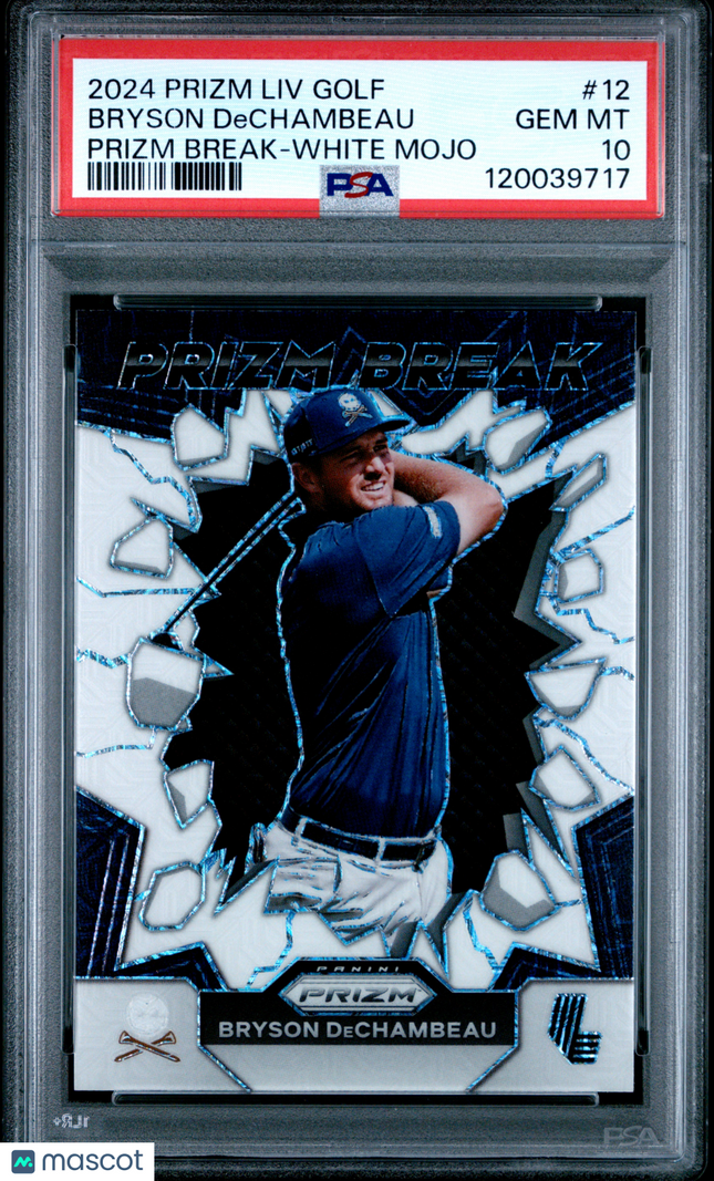 2024 Panini Prizm LIV Prizm Break Bryson Dechambeau #12 White Mojo PSA 10 /36