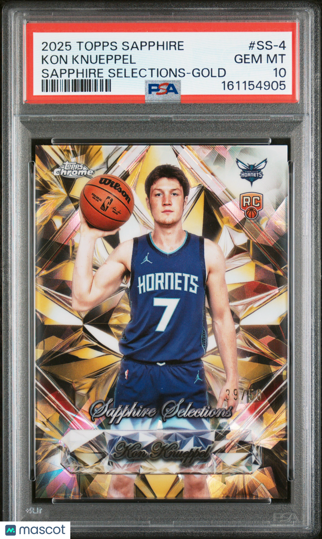 2025 Topps Chrome Sapphire Selections Kon Knueppel #SS-4 Gold 39/50 PSA 10
