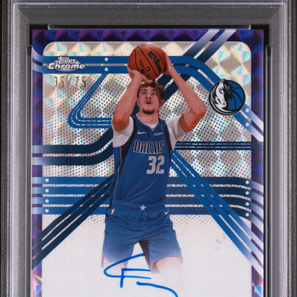 2025 Topps Chrome Next Stop Cooper Flagg #NS-CF Purple Geo Auto /75 PSA 9