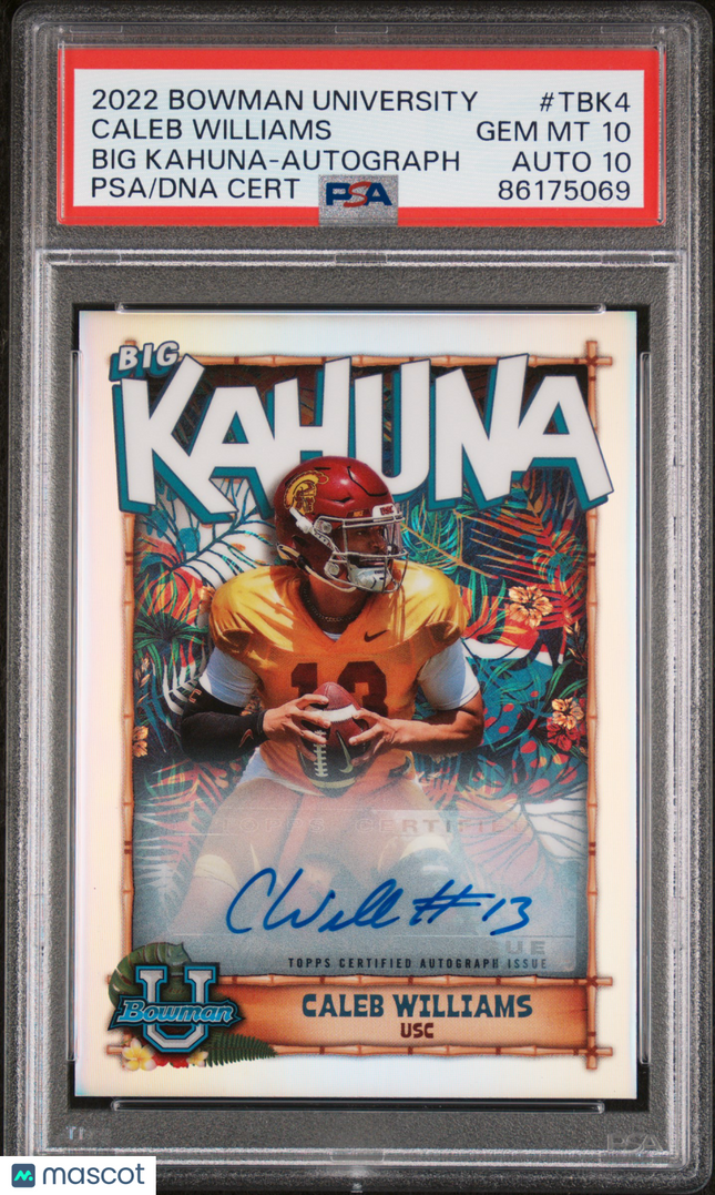2022 Bowman University The Big Kahuna Caleb Williams #TBK4 Auto PSA 10 Auto 10
