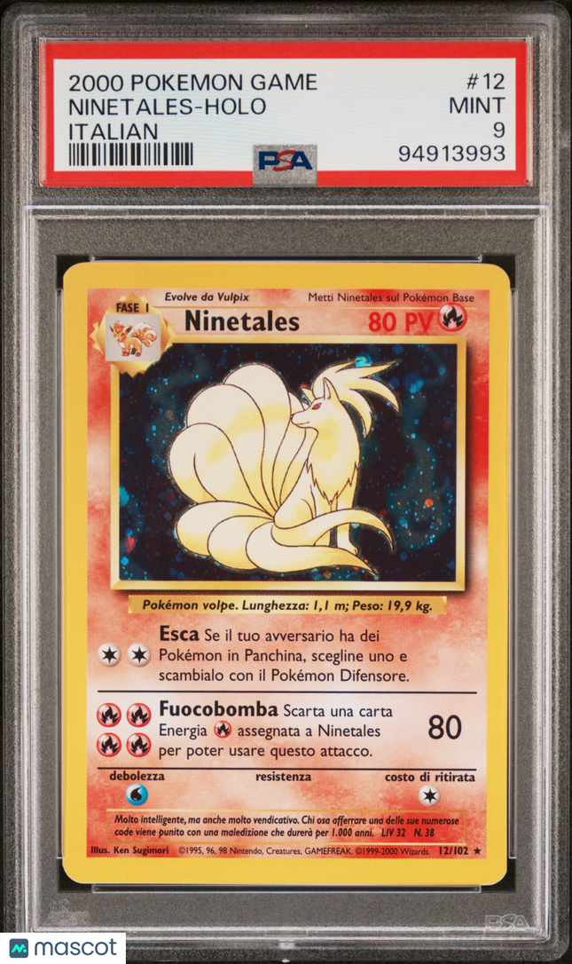2000 Pokemon Game Ninetales Italian PSA 9 #12