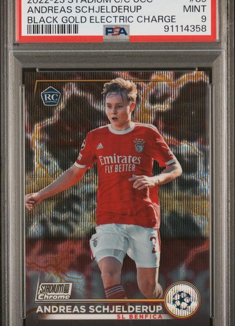 2022-23 Stadium Club Chrome /35 Andreas Schjelderup #89 PSA 9