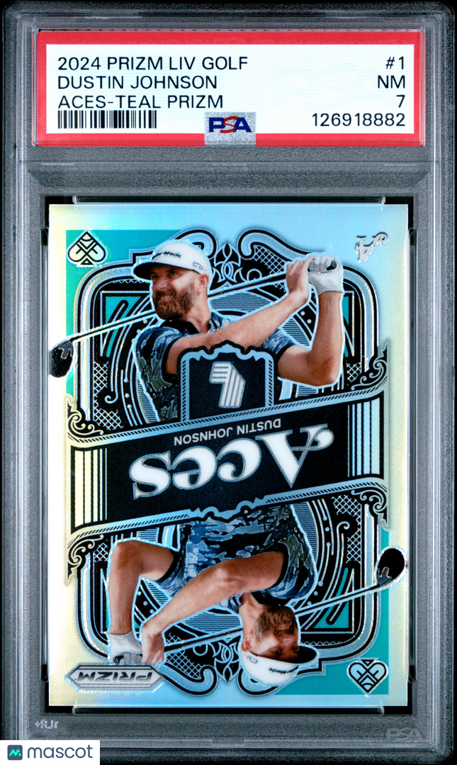 2024 Panini Prizm LIV Golf Aces Dustin Johnson #1 Teal PSA 7
