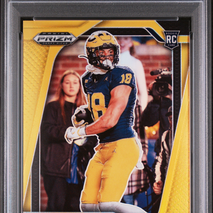 2025 Panini Prizm Draft Picks Colston Loveland #67 Gold /10 PSA 9