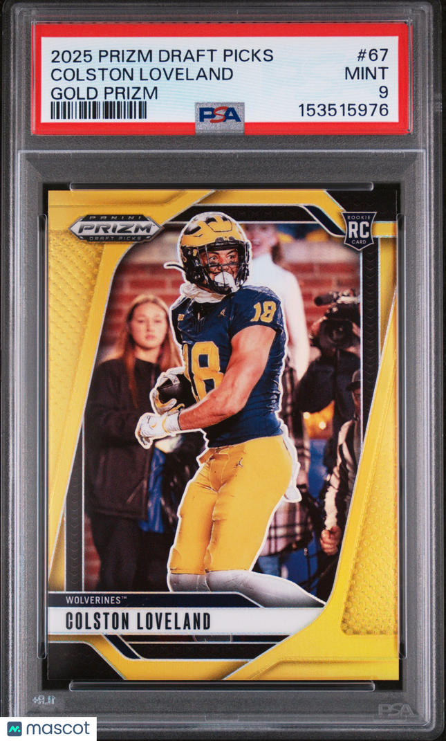 2025 Panini Prizm Draft Picks Colston Loveland #67 Gold /10 PSA 9