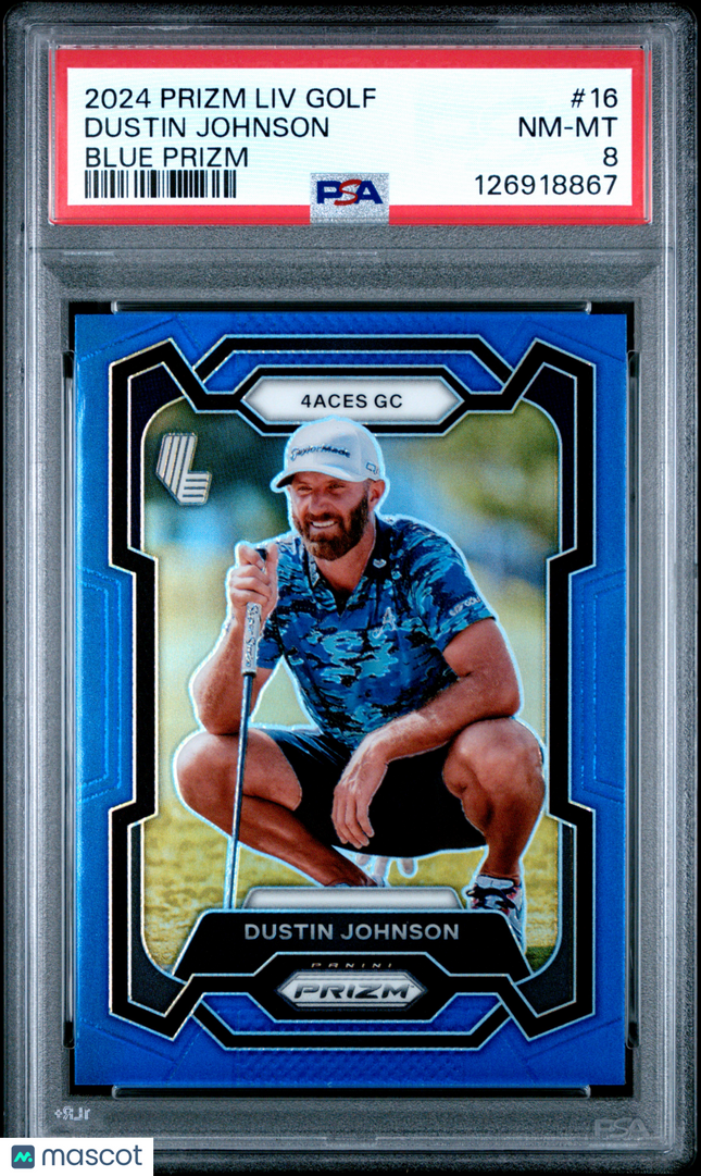 2024 Panini Prizm LIV Golf Dustin Johnson #16 Blue PSA 8