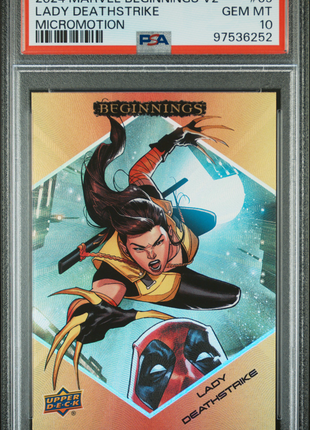 2024 Upper Deck Marvel Beginnings Micro Motion Lady Deathstrike #69 PSA 10