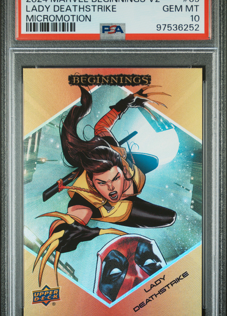 2024 Upper Deck Marvel Beginnings Micro Motion Lady Deathstrike #69 PSA 10