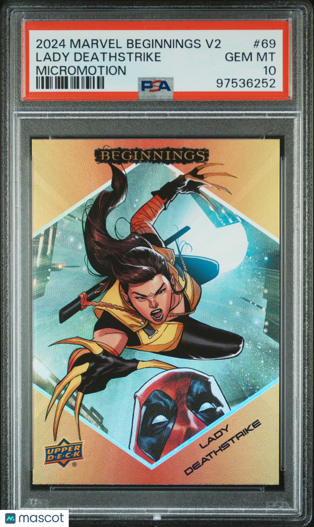 2024 Upper Deck Marvel Beginnings Micro Motion Lady Deathstrike #69 PSA 10