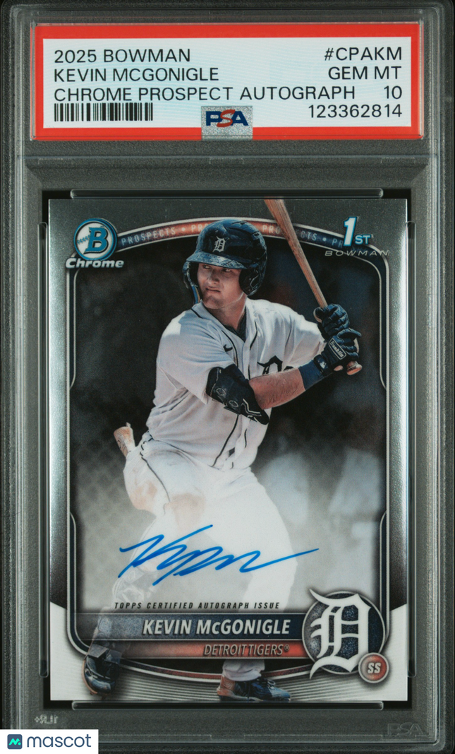 2025 Bowman Chrome Prospect Autographs Kevin Mcgonigle #CPAKM PSA 10 Auto