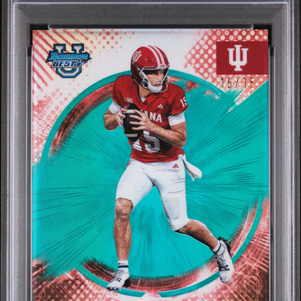 2025 Bowman Best University Fernando Mendoza #16 Teal Refractor /15 PSA 10
