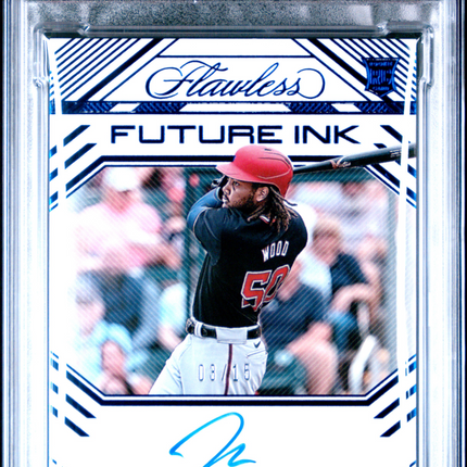 2024 Panini Flawless Future Ink James Wood #FIJW Sapphire 08/15 PSA 9 Auto