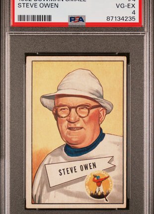 1952 Bowman Small Steve Owen #4 PSA 4