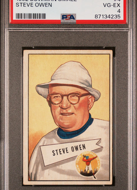 1952 Bowman Small Steve Owen #4 PSA 4