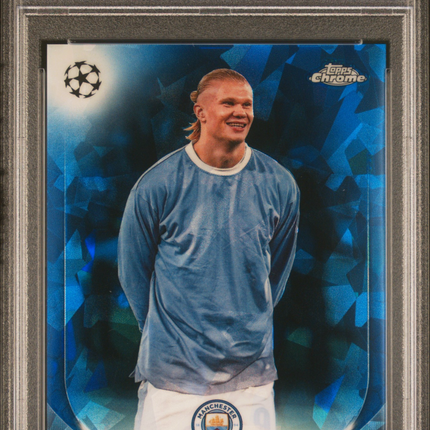 2023-24 Topps Chrome Sapphire UEFA Image Variations Erling Haaland #10 PSA 10
