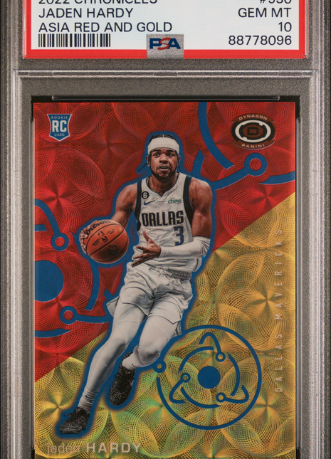 2022 Panini Chronicles Jaden Hardy #530 Asia Red And Gold PSA 10
