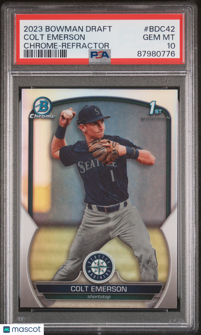 2023 Bowman Draft Colt Emerson #BDC42 Chrome Refractor PSA 10