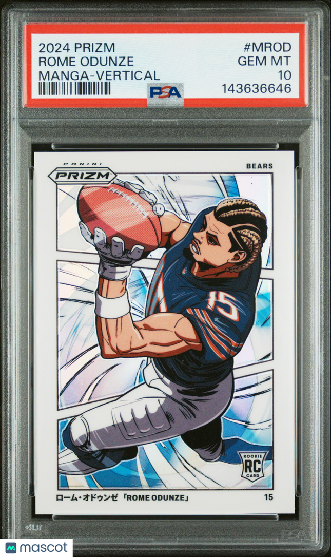 2024 Panini Prizm Manga Rome Odunze #MROD Vertical PSA 10