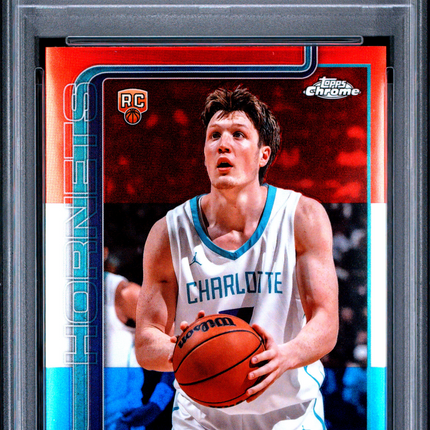 2025 Topps Chrome Kon Knueppel #254 Red White And Blue Ref PSA 10