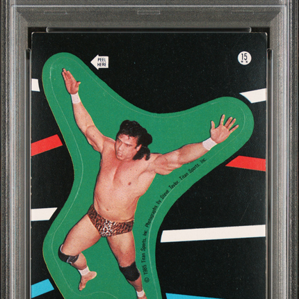 1985 O-Pee-Chee WWF Pro Wrestling Stars Sticker Jimmy Snuka #15 Wrstlng. PSA 4