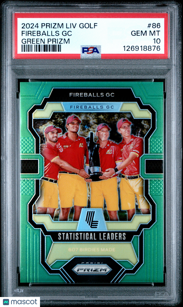2024 Panini Prizm LIV Golf Fireballs GC #86 Green PSA 10