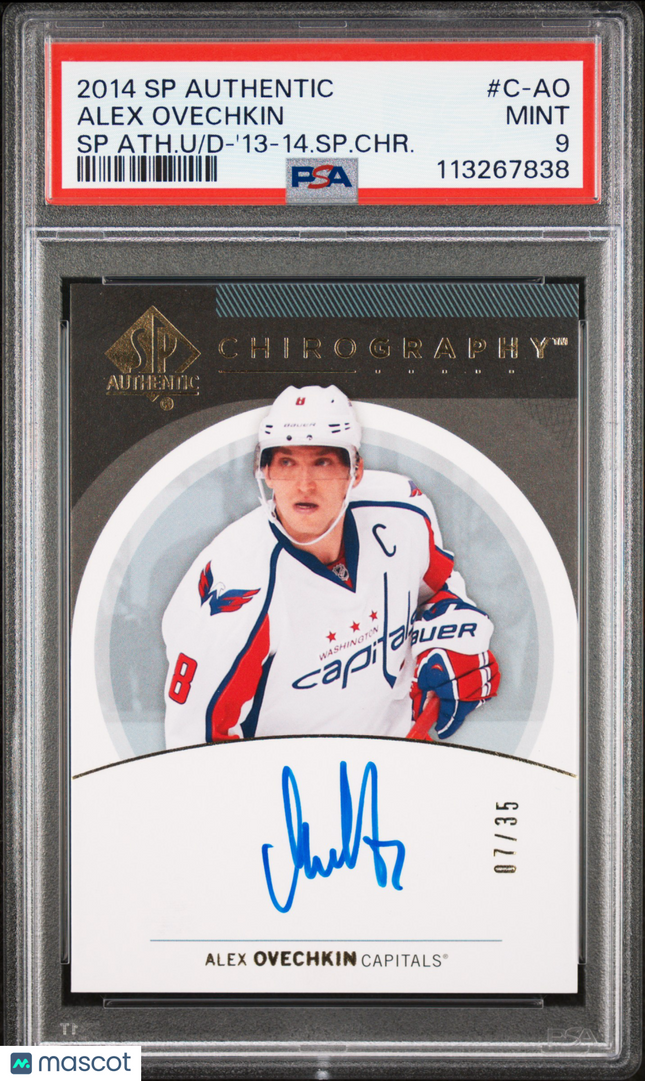 2014 SP Authentic Update Alex Ovechkin #C-AO Auto '13 Chirography 07/35 PSA 9