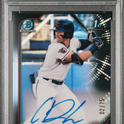 2022 Bowman Draft Chrome Chase Delauter #CDACD Black Refractor /75 PSA 9 Auto