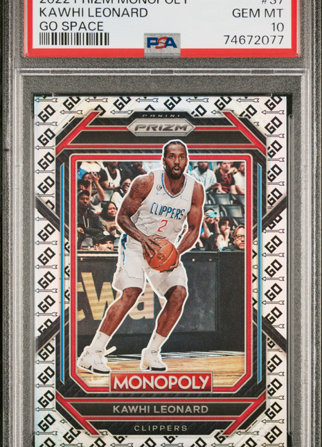 2022 Panini Prizm Monopoly Kawhi Leonard #37 PSA 10 Go Space
