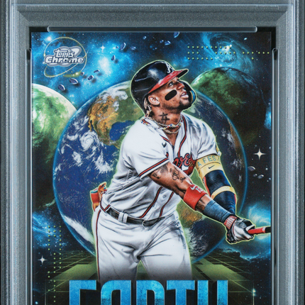 2025 Topps Cosmic Chrome Planetary Pursuit Ronald Acuna JR. #3 Earth PSA 10