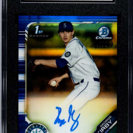 2019 Bowman Chrome Draft George Kirby #CDAGK Blue Refractor /150 SGC 9.5 Auto 10