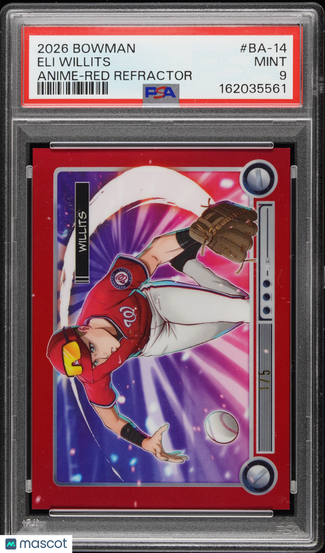 2026 Bowman Chrome Anime Eli Willits #BA-14 Red Refractor PSA 9 /5