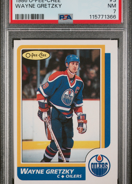 1986 O-Pee-Chee Wayne Gretzky #3 PSA 7