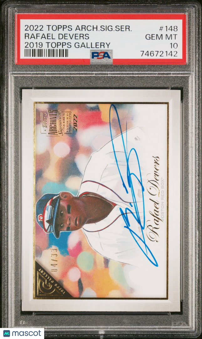 2022 Topps Archives Signature Series Rafael Devers #148 Auto 04/33 PSA 10