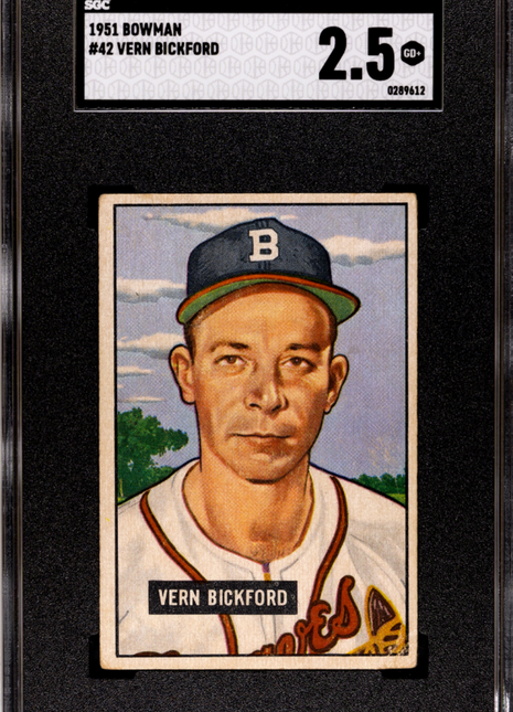 1951 Bowman Vern Bickford #42 SGC 2.5