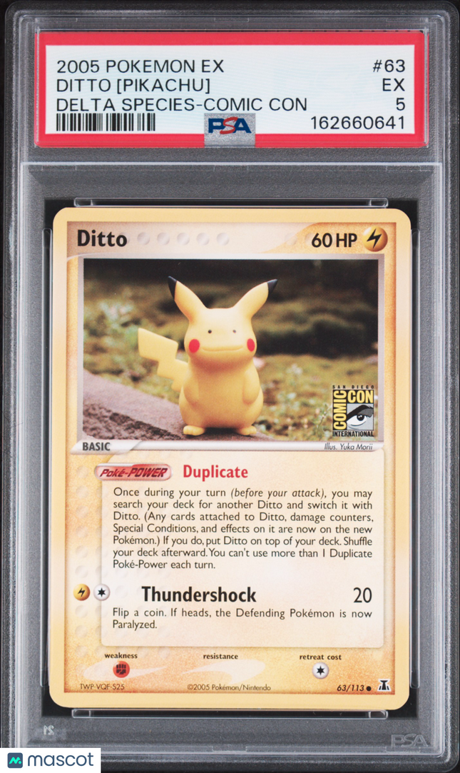 2005 Pokemon EX Delta Species Ditto [Pikachu] Delta Species-Comic Con PSA 5 #63