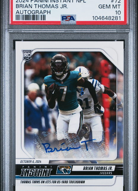 2024 Panini Instant NFL Brian Thomas JR. #72 Autograph PSA 10