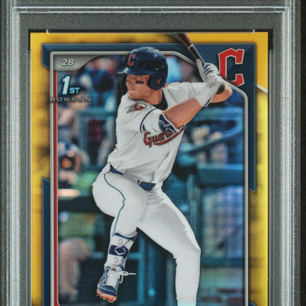 2024 Bowman Draft Travis Bazzana #BDC1 Chrome Yellow Refractor 54/75 PSA 6
