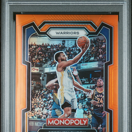 2023 Panini Prizm Monopoly Stephen Curry #28 Orange /124 PSA 8